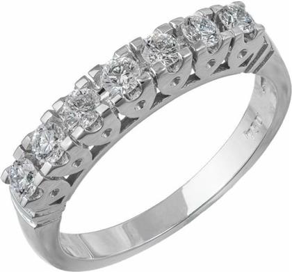 Λευκόχρυσο σειρέ δαχτυλίδι με διαμάντια Κ18 041008 041008 Χρυσός 18 Καράτια