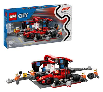 Lego City F1® Pit Stop & Pit Crew with Ferrari Car για 6+ Ετών 322τμχ