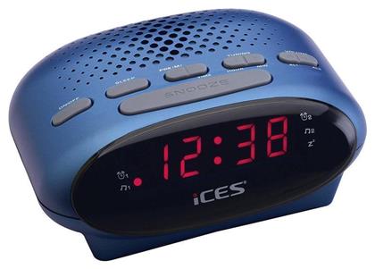 Lenco ICR-210 Blue Επιτραπέζιο Ψηφιακό Ρολόι με Ξυπνητήρι & Ραδιόφωνο ICR210
