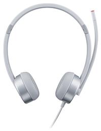Lenovo 100 Stereo On Ear Multimedia Ακουστικά με μικροφωνο και σύνδεση 3.5mm Jack σε Λευκό χρώμα