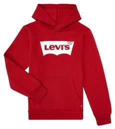 Levi's Fleece Παιδικό Φούτερ με Κουκούλα και Τσέπες Κόκκινο Batwing Screenprint