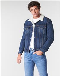 Levi's Τζιν Μπλε Type 3 Sherpa Trucker Μπουφάν από το Spartoo