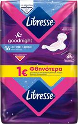 Libresse Goodnight Ultra+ Large Σερβιέτες με Φτερά Νυκτός για Αυξημένη Ροή 4 Σταγόνες 16τμχ από το e-Fresh