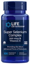 Life Extension Super Selenium Complex 200mcg & Vitamin E 100 φυτικές κάψουλες από το CareLife