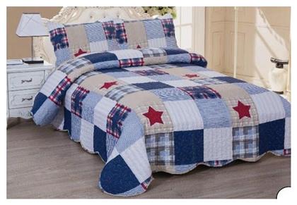 Linea Home Red Star Σετ Κουβερλί Μονό Microfiber Μπλε 160x220cm 2τμχ από το Filinda