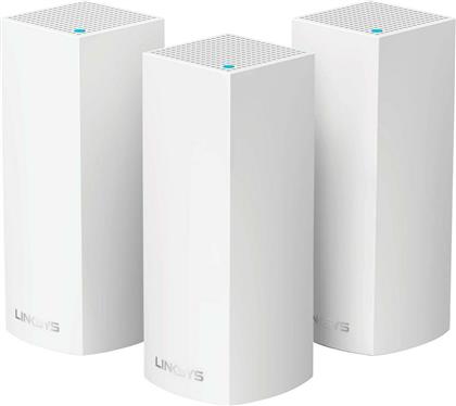 LinkSys Velop Mesh Wi-fi System White Access Point Wi‑Fi 5 Tri Band (2.4 & 5 & 5GHz) σε Τριπλό Kit