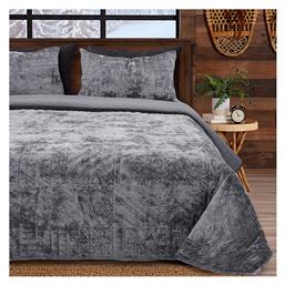 Lino Home Manta Σετ Κουβερλί Υπέρδιπλο από Πολυεστέρα Charcoal 220x240cm από το MyCasa