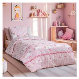 Lino Home Σετ Σεντόνια Μονά με Λάστιχο Βαμβακερά Monokeros Pink 105x200cm 3τμχ από το MyCasa