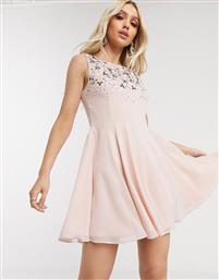 Lipsy skater dress with embellishment in pearl pink από το Asos