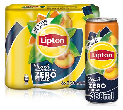 Lipton Ροδάκινο Ice Tea Ροδάκινο Χωρίς Ανθρακικό Χωρίς Ζάχαρη Κουτί 6x330ml από το e-Fresh