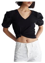 Liu Jo Κοντομάνικο Crop Top Μαύρο