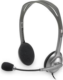 Logitech H110 On Ear Multimedia Ακουστικά με μικροφωνο και σύνδεση 3.5mm Jack σε Γκρι χρώμα