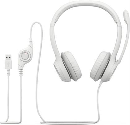 Logitech H390 On Ear Multimedia Ακουστικά με μικροφωνο και σύνδεση USB-A σε Λευκό χρώμα