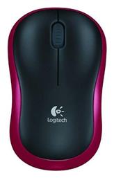 Logitech M185 (910-002237) Ασύρματο Mini Black/Red