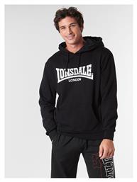 Lonsdale Wolverton 113863 Φούτερ Μαύρο με Κουκούλα