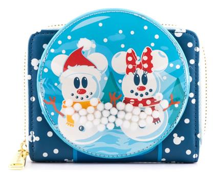 Loungefly Snowman Mickey Minnie Snow Παιδικό Πορτοφόλι με Φερμουάρ Μπλε