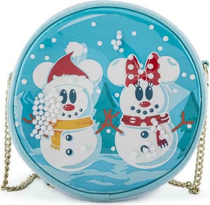 Loungefly Snowman Minnie Snow Globe Παιδική Τσάντα Ώμου Γαλάζια 17.5x17.5x6εκ. από το Designdrops