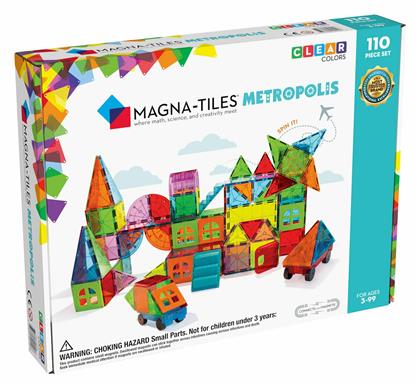 Magna-Tiles Μαγνητικό Παιχνίδι Κατασκευών Clear Colors Metropolis για Παιδιά 3+ Ετών