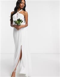 Maids to Measure bridal halter neck chiffon maxi dress with back detail-White από το Asos