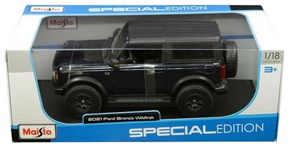 Maisto Ford Ford Bronco Wildtrack 2021 Μεταλλική Φιγούρα Μοντελισμού Αυτοκίνητο Μπλε σε Κλίμακα 1:18