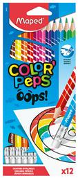 Maped Color'Peps Oops Σετ Ξυλομπογιές Με Γόμα Πολύχρωμο 12τμχ