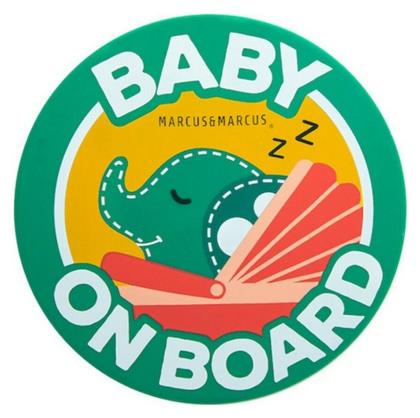 Marcus & Marcus Σήμα Baby on Board με Αυτοκόλλητο Ελεφαντάκι Πράσινο από το Vivento