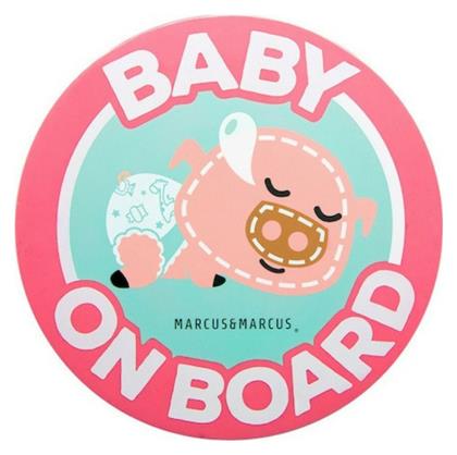 Marcus & Marcus Σήμα Baby on Board με Αυτοκόλλητο Ιπποπόταμος
