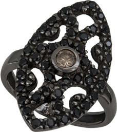 Μαύρο δαχτυλίδι με πέτρες 925 022921 022921 Ασήμι από το Kosmima24