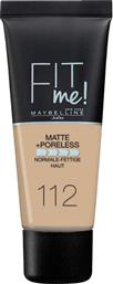 Maybelline Fit Me Matte + Poreless Liquid Make Up 112 Soft Beige 30ml από το Pharm24