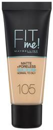 Maybelline Fit Me Matte + Poreless Liquid Make Up 30ml