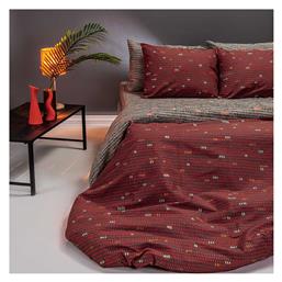 Melinen Παπλωματοθήκη Βαμβακερή Μονή 160x245 Mosaic Κόκκινο