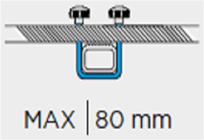 Menabo Fitting System Σύστημα Δέσης Marathon Μπαγκαζιερών Οροφής σε Μπάρες 800mm