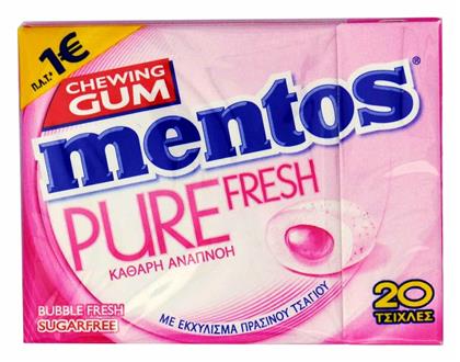 Mentos 20 Τσίχλες Pure Fresh με Γεύση Bubble Με Εκχύλισμα Πράσινου Τσαγιού Χωρίς Ζάχαρη 30gr από το ΑΒ Βασιλόπουλος