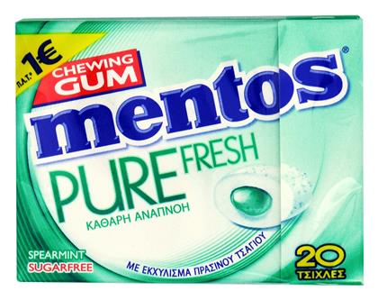 Mentos 20 Τσίχλες Pure Fresh με Γεύση Δυόσμος Με Εκχύλισμα Πράσινου Τσαγιού Χωρίς Ζάχαρη 30gr από το ΑΒ Βασιλόπουλος