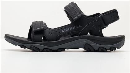 Merrell Δερμάτινα Ανδρικά Σανδάλια σε Μαύρο Χρώμα από το MybrandShoes