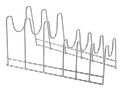 Metaltex Lido Βάση Οργάνωσης Κουζίνας Μεταλλική σε Ασημί Χρώμα 16x28x14cm