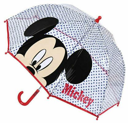Mickey Mouse Clubhouse Παιδική Ομπρέλα Μπαστούνι Mickey Διάφανη με Διάμετρο 90εκ.
