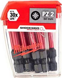 Milwaukee Shockwave Σετ Μύτες PZ2 10τμχ από το Esmarket