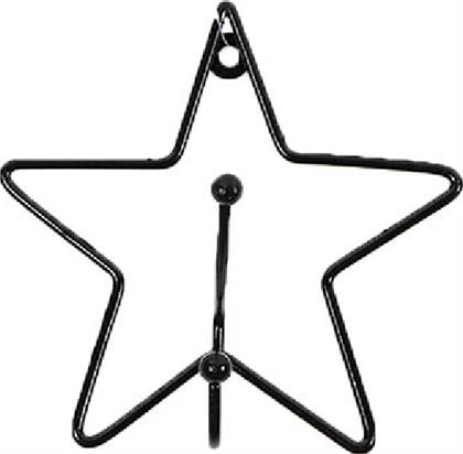 Minene Star Παιδική Κρεμάστρα Μονής Θέσης Βιδωτή Μεταλλική Black 12x12cm