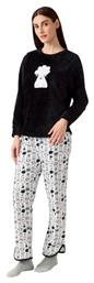 Minerva Χειμερινό Γυναικείο Σετ Πιτζάμας Μαύρο Sheeps
