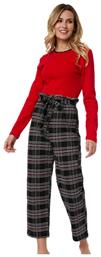 Minerva Χειμερινό Γυναικείο Σετ Πιτζάμας Βαμβακερό Κόκκινο