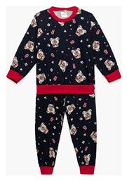Minerva Παιδική Πιτζάμα Χειμωνιάτικη Μπλε PRINTS