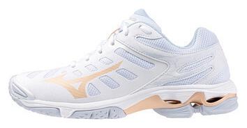 Mizuno Wave Voltage Αθλητικά Παπούτσια Βόλεϊ Λευκό / Ροδακινί Parfait / Γαλάζιο Μπλε από το MybrandShoes