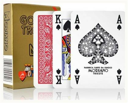 Modiano Poker Golden Trophy Τράπουλα Πλαστική για Poker Κόκκινη