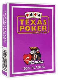 Modiano Texas Poker 2 Jumbo Τράπουλα Πλαστική για Poker Μωβ από το Plus4u