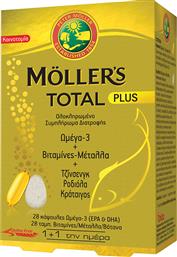Moller's Total Plus Ιχθυέλαιο Ωμέγα 3 28 κάψουλες Βιταμίνες & Μέταλλα, Τζίνσενγκ, Ροδιόλα & Κράταιγος 28 ταμπλέτες από το Pharm24