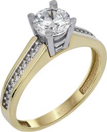 Μονόπετρο δαχτυλίδι Κ14 με ζιργκόν 024367 024367 Χρυσός 14 Καράτια από το Kosmima24