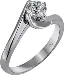 Μονόπετρο δαχτυλίδι λευκόχρυσο 18Κ με διαμάντι 018731 018731 Χρυσός 18 Καράτια