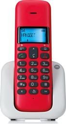 Motorola T301 Ασύρματο Τηλέφωνο με Aνοιχτή Aκρόαση Κόκκινο από το e-shop