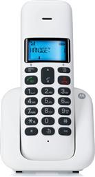 Motorola T301 Ασύρματο Τηλέφωνο με Aνοιχτή Aκρόαση Λευκό